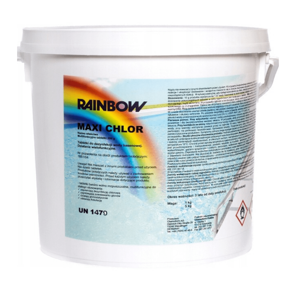 RAINBOW Maxi Chlor 5 kg - Tabletki Multi 200 g - Baseny.pl