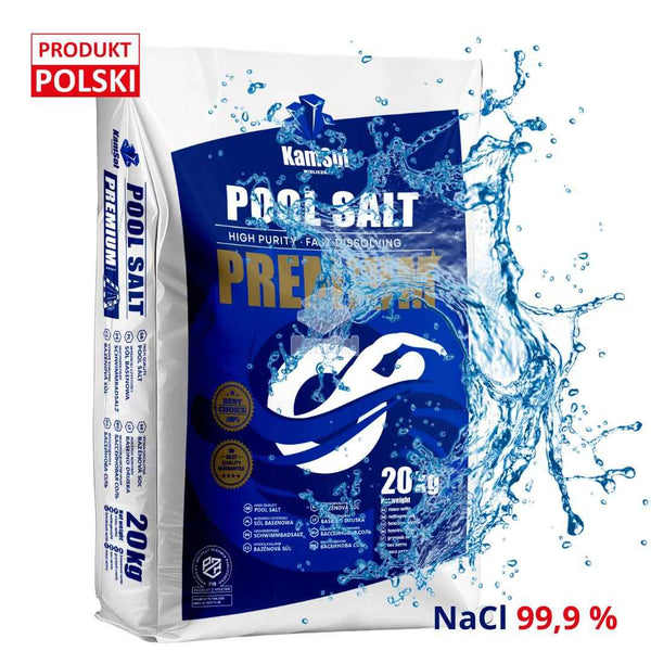 KamSol Premium Sól basenowa 20 kg – NaCl >99,9% do chloratorów solnych