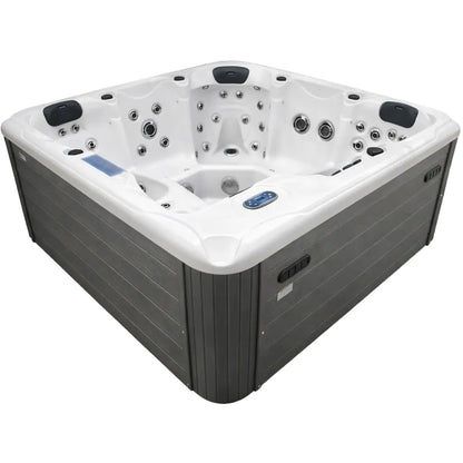 Aquajoy Santorini — marmur srebrnobiały, widok wanny SPA