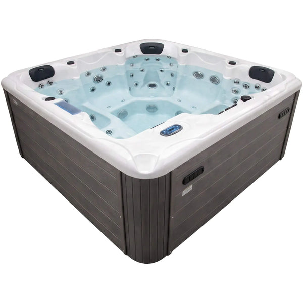 Aquajoy Santorini — marmur srebrnobiały, widok wanny SPA