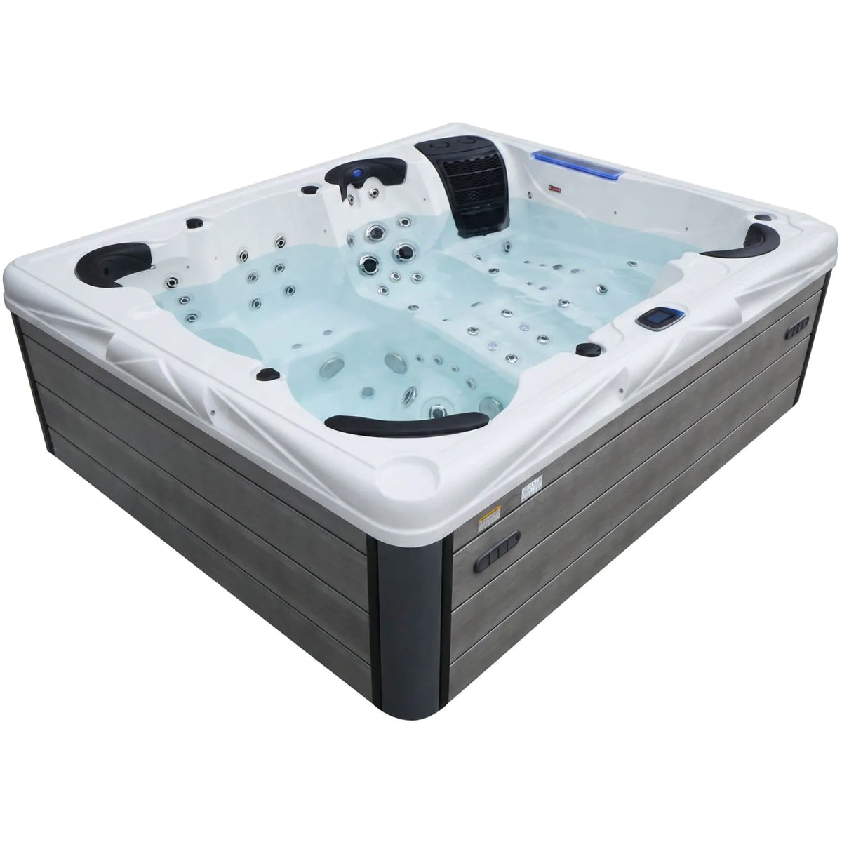 Aquajoy Saint-Tropez — marmur srebrnobiały, widok wanny SPA