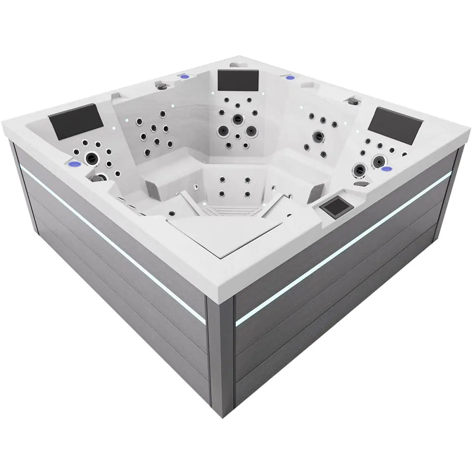 Aquajoy Monaco — marmur srebrnobiały, widok wanny SPA