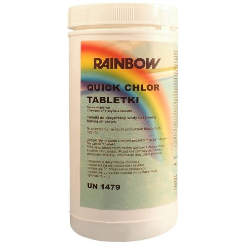 RAINBOW Quick Chlor Tabletki 1 kg - dezynfekcja szokowa - Baseny.pl