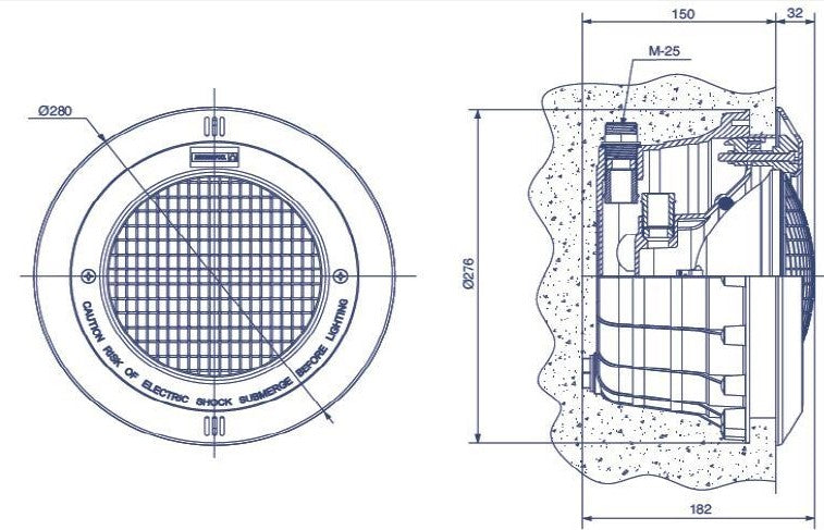Lampa basenowa 60 LED 30 W 60 światło białe zimne 2400lm - Baseny.pl