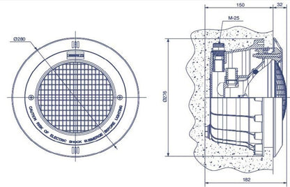 Lampa basenowa 60 LED 30 W 60 światło białe zimne 2400lm - Baseny.pl
