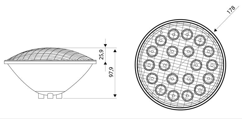 Żarówka do basenu Led Maxi 6000K światło zimne 30V 2400LM - Baseny.pl