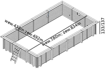 Basen drewniany PEARL OF SOUTH 8,34 x 4,92 x 1,37 m - Baseny.pl