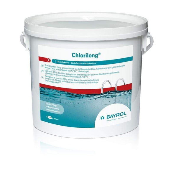 BAYROL Chlorilong - chlorowe tabletki wolno rozpuszczalne 200g-Chemia basenowa-Baseny.pl