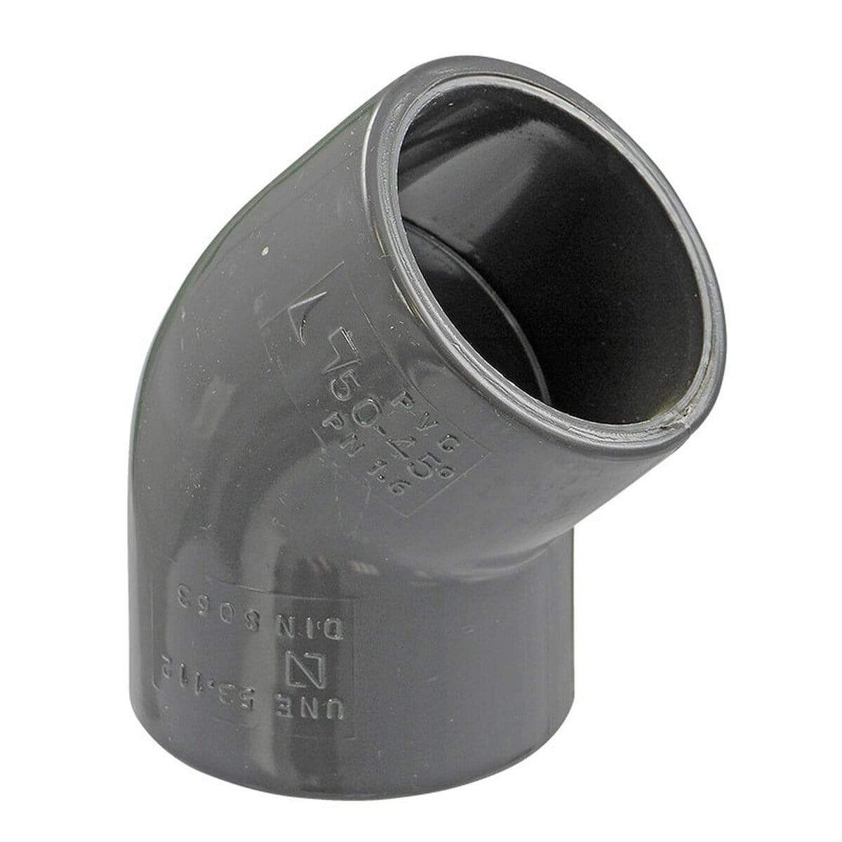 Kolano 45° PVC ø  KW-KW  dwustronnie klejone - Baseny.pl
