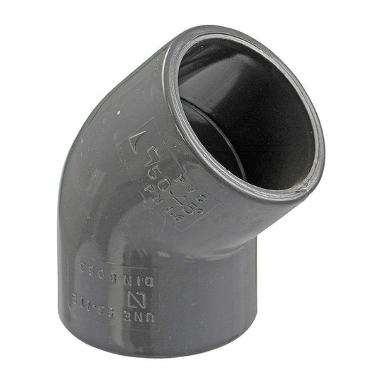 Kolano 45° PVC ø  KW-KW  dwustronnie klejone - Baseny.pl