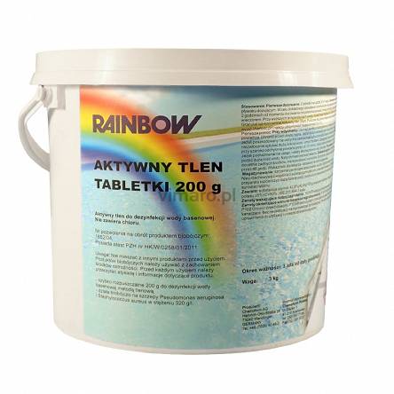 RAINBOW Aktywny tlen 3 kg tabletki 200 g - Baseny.pl