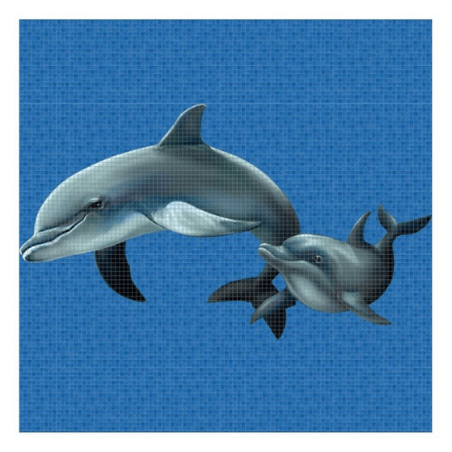 Mozaika szklana Ezarri, dekoracja Dolphin Family - Baseny.pl