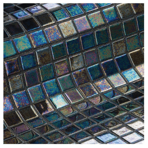 Mozaika szklana Ezarri, seria Iris, kolor EBANO-mozaika-Baseny.pl
