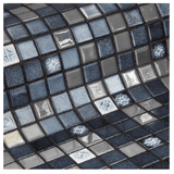 Mozaika szklana Ezarri, seria Topping, kolor Silver Bits-mozaika-Baseny.pl