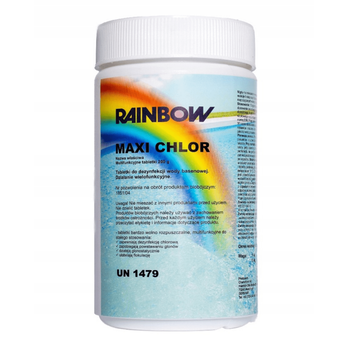 RAINBOW Maxi Chlor 1 kg - Tabletki Multi 200 g - Baseny.pl