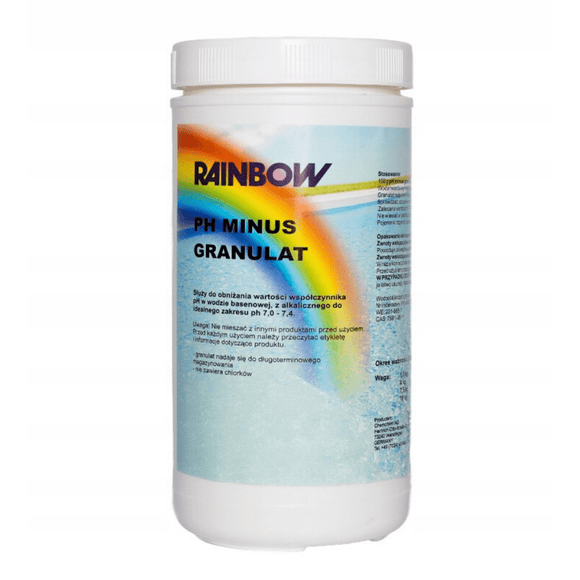 RAINBOW pH Minus granulat 1,5 KG-Regulacja pH-Baseny.pl