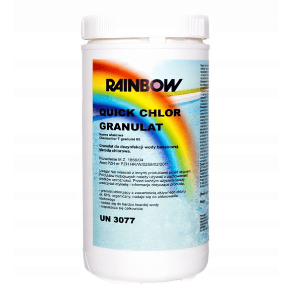 RAINBOW Quick Chlor Granulat 1KG - dezynfekcja szokowa-Chlor do basenu-Baseny.pl